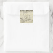 Karte der neuen Alaska-Goldfelder Quadratischer Aufkleber (Tasche)