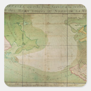 Karte der neuen Entdeckungen Quadratischer Aufkleber