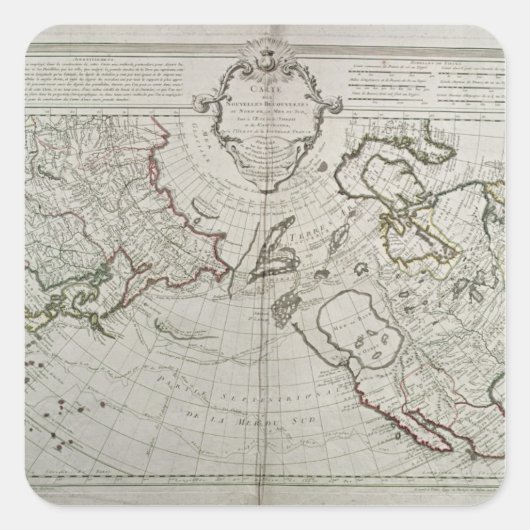 Karte der neuen Erkenntnisse Quadratischer Aufkleber (Vorderseite)