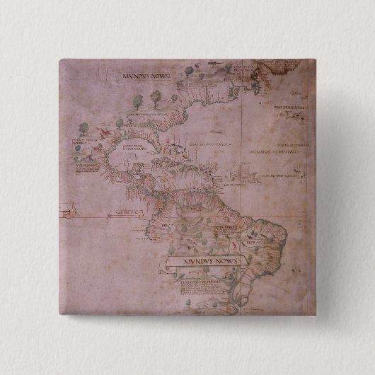 Karte der neuen Welt, c.1532 Button (Vorderseite)