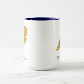 Karte der Niederlande in Gold mit schwarzem Text Tasse (Zentrum)
