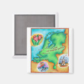 Karte der Niederlande Magnet (Vorderseite/Rückseite)