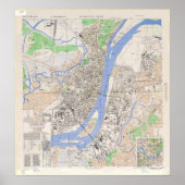 Karte der nordkoreanischen Stadt Pjöngjang 1946 Poster (Vorne)