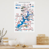 Karte der nordost-OK-Sehenswürdigkeiten Poster (Küche)