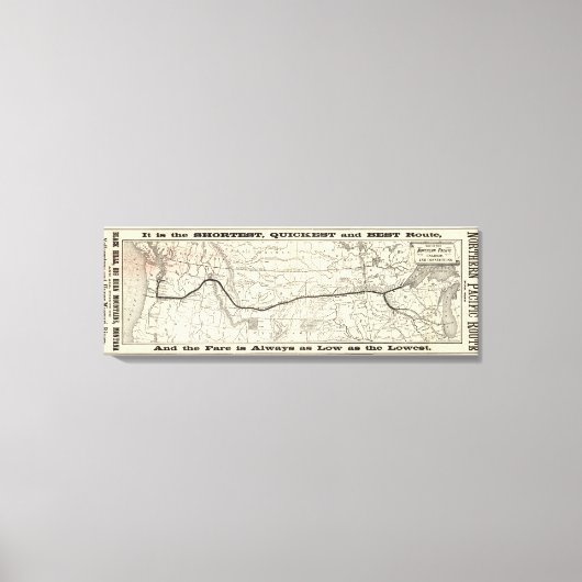 Karte der Nordpazifikbahn Leinwanddruck (Vorderseite)