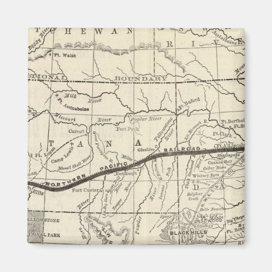 Karte der Nordpazifikbahn Magnet (Vorne)