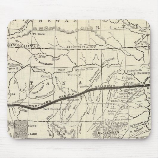 Karte der Nordpazifikbahn Mousepad (Vorne)