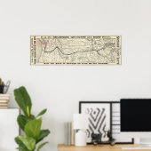 Karte der Nordpazifikbahn Poster (Heimbüro)