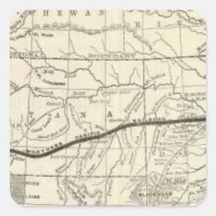 Karte der Nordpazifikbahn Quadratischer Aufkleber