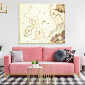 Karte der Nordsee, c.1675 Leinwanddruck (Insitu (Wohnzimmer))