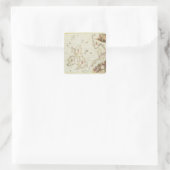 Karte der Nordsee, c.1675 Quadratischer Aufkleber (Tasche)