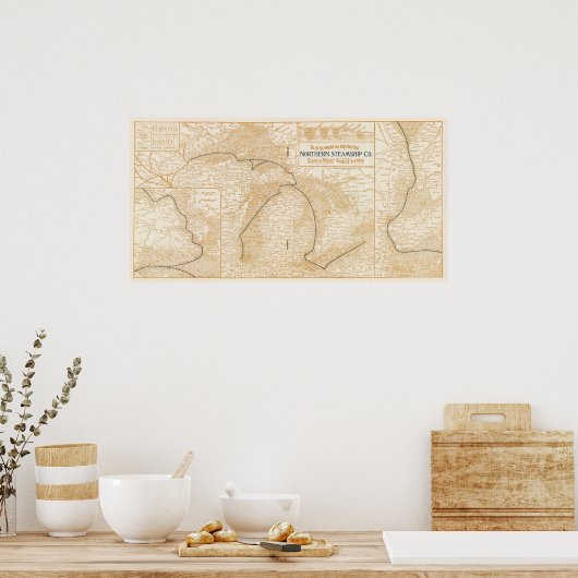 Karte der Northern Steship Company Poster (Küche)