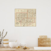 Karte der Ölregion Pennsylvania Poster (Küche)