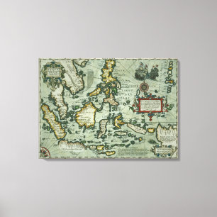 Karte der Ostinseln, Kneipe. 1635 in Amsterdam (ha Leinwanddruck