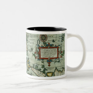 Karte der Ostinseln, Kneipe. 1635 in Amsterdam (ha Zweifarbige Tasse