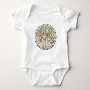Karte der östlichen Hemisphäre Globus Reise Kunst Baby Strampler