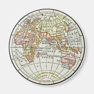 Karte der östlichen Hemisphäre Globus Reise Kunst Magnet
