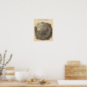 Karte der östlichen Hemisphäre mit Goodrich Poster (Küche)