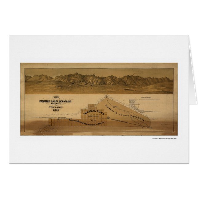 Karte der Panamint Strecken-Berge 1875 (Vorderseite (Horizontal))