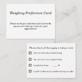 Karte der Patientengewichte für medizinische Ämter (Vorne/Hinten)