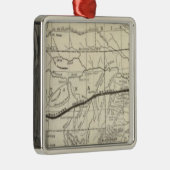 Karte der pazifischen Nordeisenbahn Silbernes Ornament (Rechts)