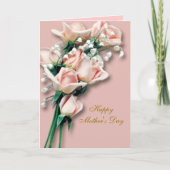 Karte der Pfirsich-Rosen-Mutter Tages (Vorderseite)