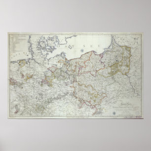 Karte der preußischen Staaten im Jahre 1799 Poster