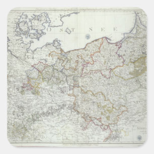 Karte der preussischen Staaten im Jahre 1799 Quadratischer Aufkleber