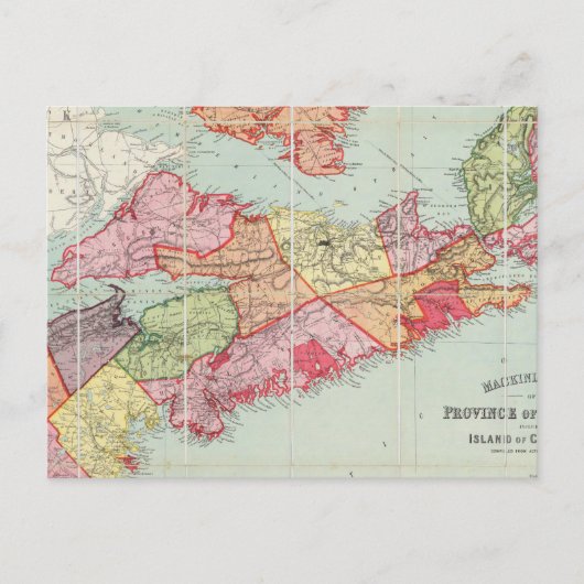 Karte der Provinz Nova Scotia (Vorderseite)