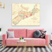 Karte der Provinz Nova Scotia 3 Leinwanddruck (Insitu (Wohnzimmer))