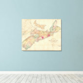 Karte der Provinz Nova Scotia 3 Leinwanddruck (Insitu (Holzboden))