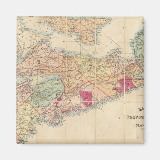 Karte der Provinz Nova Scotia 3 Magnet (Vorne)