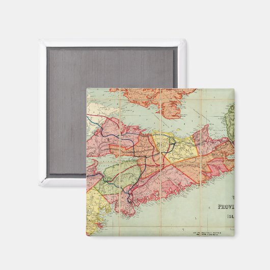 Karte der Provinz Nova Scotia 4 Magnet (Vorderseite/Rückseite)