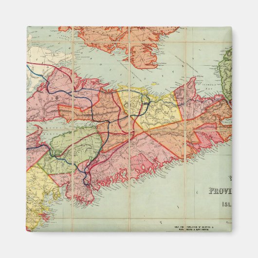 Karte der Provinz Nova Scotia 4 Magnet (Vorne)