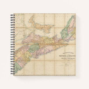 Karte der Provinz Nova Scotia 5 Notizblock
