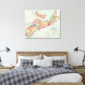 Karte der Provinz Nova Scotia Leinwanddruck (Insitu (Schlafzimmer))