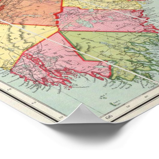 Karte der Provinz Nova Scotia Poster (Ecke)