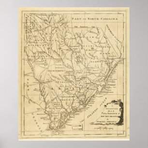 Karte der Provinz South Carolina (1779) Poster