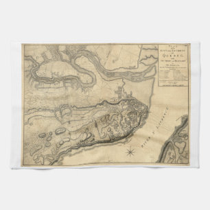 Karte der Provinz von Quebec Kanada (1776) Geschirrtuch