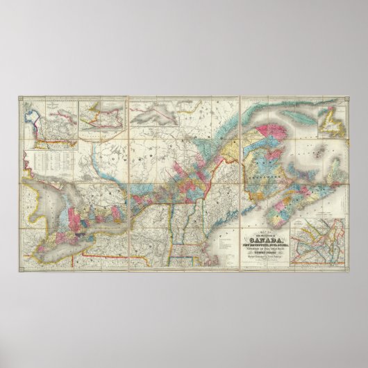 Karte der Provinzen Kanadas Poster (Vorne)