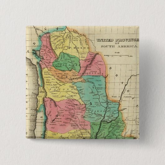 Karte der Provinzen Südamerikas Button (Vorderseite)