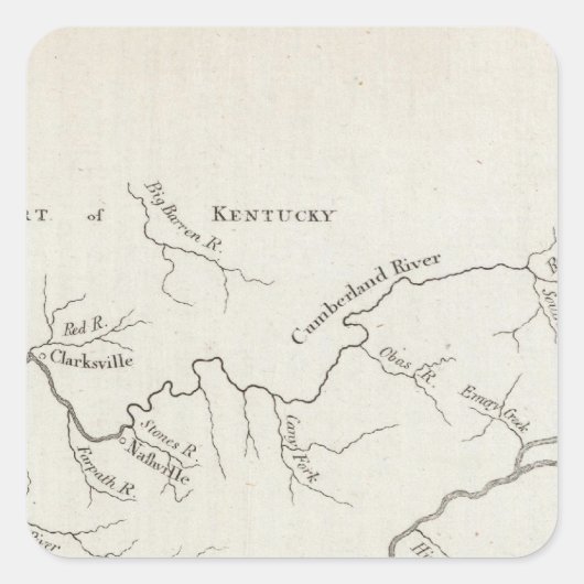 Karte der Regierung von Tennessee Quadratischer Aufkleber (Vorderseite)