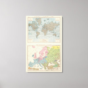 Karte der Religionen in Europa Leinwanddruck