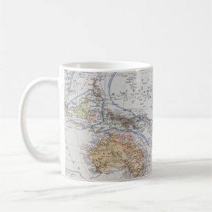 Karte der Rennen von Ozeanien und von Australasien Kaffeetasse