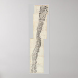 Karte der Republik Chile 18 Poster