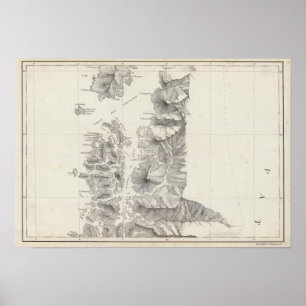 Karte der Republik Chile 9 Poster