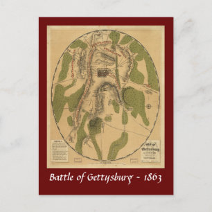 Karte der Schlacht von Gettysburg - 1863