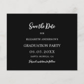 Karte der Schwarz-weißen Absolventen Save the Date (Rückseite)
