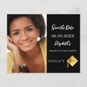 Karte der Schwarz-weißen Absolventen Save the Date (Vorderseite)