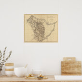 Karte der Schwarzen Hügel von Dakota Poster (Küche)